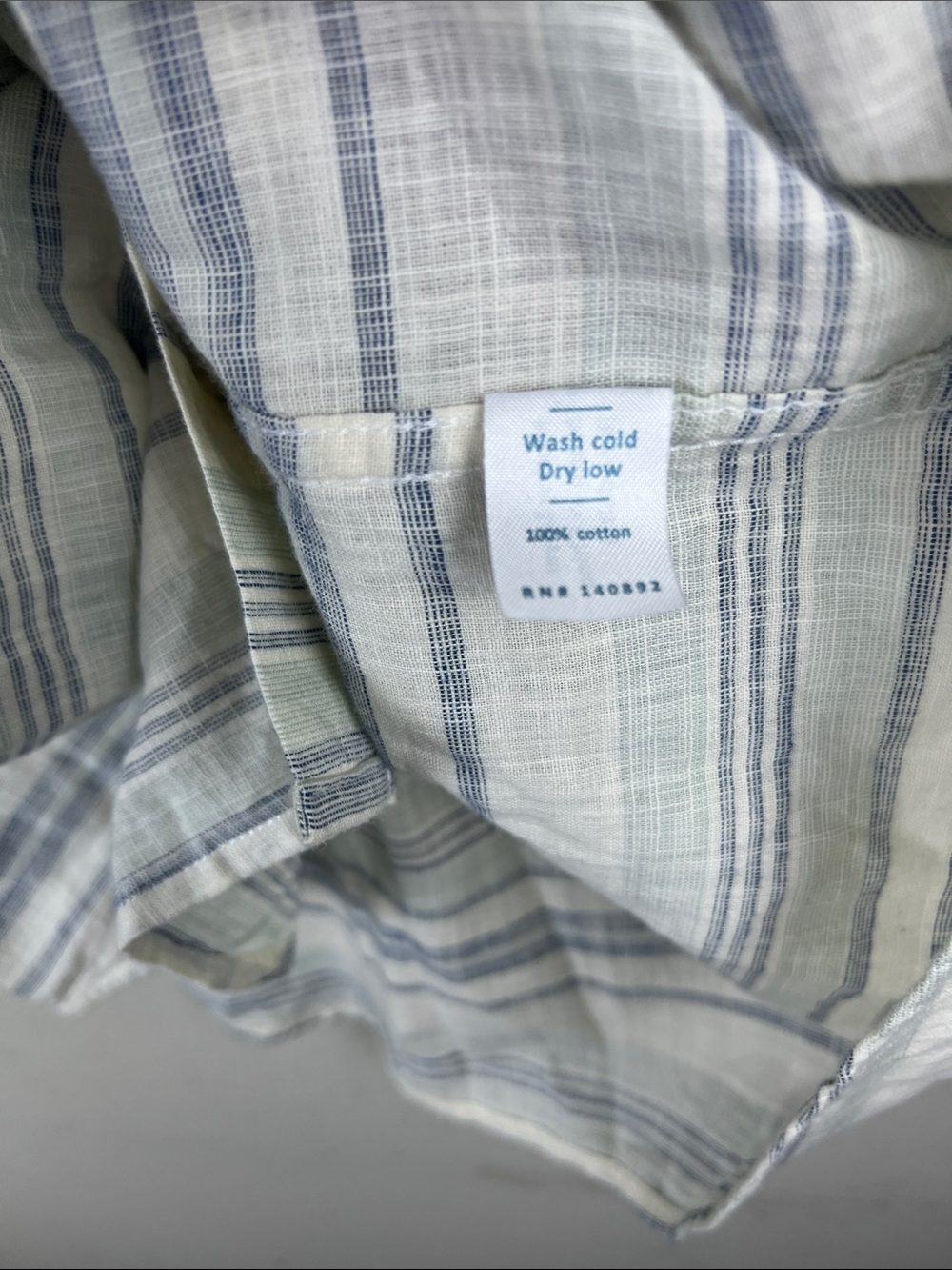 Marine Layer Men's M/L White Light Blue Striped Short Sleeve Cotton Shirt - Picture 4 of 5